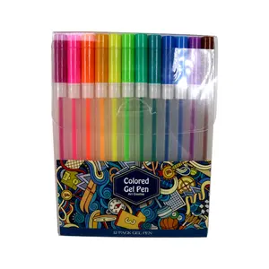 School Stationery Gifts Drawing Journal 12pcs 30pcs 48pcs Simple Non Clip Straight Multi Color Plastic Glitter Gel Ink Pen Set