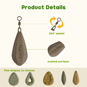 Premium Getextureerde Karper Loodzinkers Draaibare Drukknopen Bedekt Oppervlak Voor Karper Visgerei Accessoire Helikopter <span class=keywords><strong>Semi</strong></span>-Vaste Boorplatforms B06 - Product Image 4