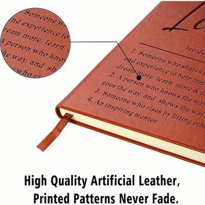 Leader Definition Modern Leather <b>Journal</b> Notebook A5 Hardcover Premium Paper Cover Custom Printed Inspirational Leadership Gift - Product Image 3