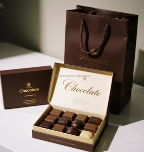 Atacado Luxo Rígida <span class=keywords><strong>Chocolate</strong></span> Caixa De Papel Logotipo Personalizado Luxo Papelão Presente Embalagem Esponja Livre Matt Laminação Embossing - Product Image 1