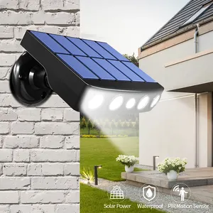 Lumière solaire puissante avec détecteur de mouvement extérieur, lampe solaire LED étanche pour jardin, chemin, rue, applique murale Led