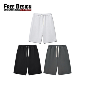 Pantalons décontractés pour hommes en molleton lourd 350G avec cordon de serrage, pantalon large et ample, logo personnalisé, shorts hip-hop - Product Image 3