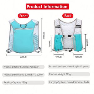 Lightweight Reflective <b>Hydration</b> Running Vest with Polyester Lining Portable <b>Backpack</b> for Outdoor Trail Running and Gym Use - Product Image 3