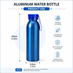 Custom Logo 600ml Aluminum Water Bottle <b>Reusable</b> Metal Sports Bottle <b>with</b> Leakproof <b>Lid</b> for Gym Hiking and Outdoor Activities - Product Image 3