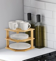 Bamboe Droogrek Voor Keuken Gebruik Functionele Hout Spice Jar Opslag Organizer Drainage Rack Voor Afwas Fruit Groente