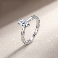 Bague de fiançailles Halo en moissanite, bijoux en moissanite VVS1, bague en moissanite, bijoux fins, bagues en diamant de laboratoire, bague en argent S925