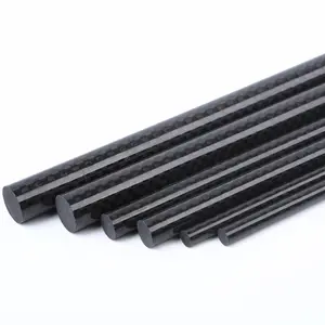 Varillas de fibra de carbono sólido, 1mm, 2mm, 3mm, 4mm, 5mm