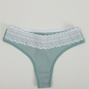 Offerta di Fabbrica UOKIN: Confezione da Dodici Slip a Vita Bassa <span class=keywords><strong>in</strong></span> Cotone con Pizzo per Donna, Sexy Tangas Tinta Unita <span class=keywords><strong>in</strong></span> Tutte le Taglie - Product Image 4