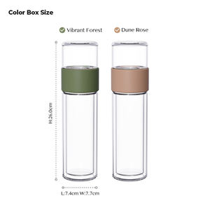 Logo personnalisé Portable Unique Sans Bpa Verre Infuseur À Thé De Voiture Filtre Bouteilles D'eau Avec Manchon En Silicone - Product Image 5