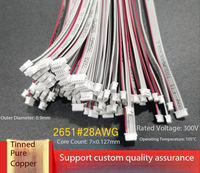 Konektor Terminal Kabel Pita Abu-abu MX1.25mm Kepala Tunggal/Ganda 2651 28AWG Tembaga Berlapis Timah 300V Berisolasi PVC 2-8P