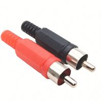 Connecteur RCA mâle en plastique rouge pour sortie/saillie de signal AV, prise de son et vidéo pour lecteur VCD/DVD, câble audio RCA