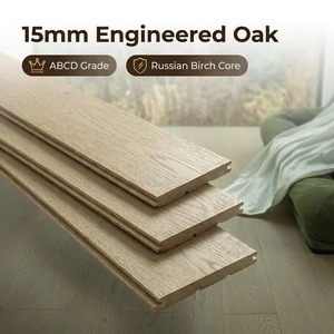 Plancher en bois de chêne <span class=keywords><strong>blanc</strong></span> écologique de 15 mm - Cœur en bouleau russe, laqué UV, bois d'ingénierie multicouche - Product Image 5