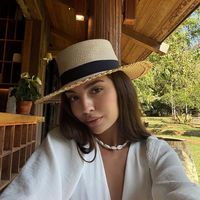 Chapeau de soleil en paille plate pour femme, à large bord, style canotier rétro vintage, pour la plage et les vacances d'été, à bord festonné