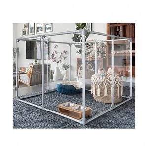 Parc pour chien en acrylique amovible Clôture pour chien 12 panneaux Portable pliable Parc pour animaux de compagnie Carton Logo personnalisé Mode Bouton respirant - Product Image 6