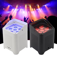 Lot de 10 Projecteurs Par LED 6x18W RGBWA UV 6-en-1 sur Batterie avec Flight Case, Lumières d'Ambiance sans Fil DMX pour DJ Mariage Fête