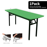 Nappe jetable rectangulaire 30x96 pouces, nappe ajustée pliante, couverture de table élastique pour la fête