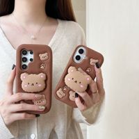 Support de téléphone portable en silicone 3D mignon et adorable en forme d'ours, antichoc, pour Redmi Note 14 Note 13