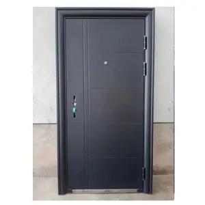 Front metal modern design entrance steel door single steel door with frames