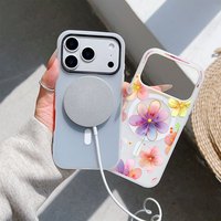 Coque de téléphone rétro à motifs floraux variés pour iPhone 17 Air 16 15 Plus 14 13 Pro Max, magnétique 2-en-1 antichoc en gelée, protection renforcée