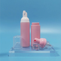 En stock – Flacon en PET rose givré 30 ml 100 ml pour poudre, mousse, nettoyant, avec tête de pompe électroplaquée multi-spécifications