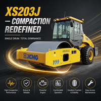 Rouleau compresseur vibrant à tambour unique de 20 tonnes XS203J |   Compacteur de sol à moteur Shangchai
