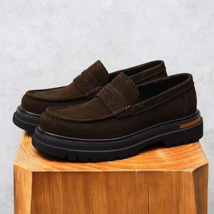 Zapatos Oxford Formales Retro para Hombre, con Cordones, Parte Superior de Cuero Vacuno, Suela de Goma, Cierre Deslizante, Antideslizantes, Transpirables y Gruesos - Product Image 4