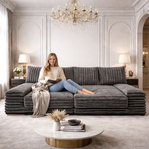 Divano Letto Angolare Modulare per <span class=keywords><strong>Soggiorno</strong></span>, Imbottito in Spugna, Design Multifunzionale per Dormire - Product Image 4