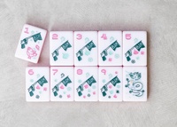 Juego de Fichas de Mahjong Americanas de Acrílico Ecológico, 160 Piezas, Tema del Desierto Occidental y Vaqueros, Fichas de Mahjong Impresas Personalizadas
