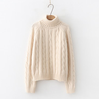 Pull en cachemire et laine sur mesure pour femmes, tricot à col roulé, pull à col haut, pulls en tricot torsadé pour femmes