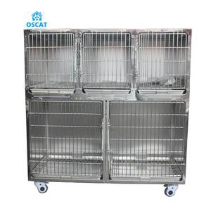 OSCAT cage à chien en acier inoxydable vétérinaire professionnelle de qualité supérieure à 5 portes pour clinique vétérinaire - Product Image 1