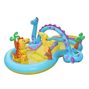 Hot Selling Outdoor Summer Toys Dinosaur Figure Eight Pvc Park Pool With Water Injection Design