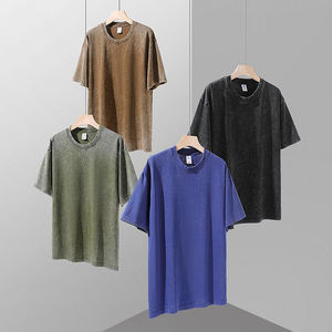 Wholesale Vintage 100% Cotton Men Tshirt Acid Washed Distressed Style T-<b>shirt</b> Custom Logo <b>Oversized</b> Short Sleeve T <b>shirt</b> - Product Image 3