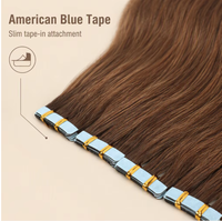 Extensions de cheveux à bandes adhésives en gros, 100 % cheveux naturels, extensions invisibles à trame de peau pour salon