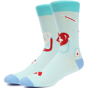 महिलाओं के मिश्रित रंग जैक्वार्ड मोजे व्यक्तिगत रचनात्मक लेटेड नर्स डे दंत चिकित्सक श्रृंखला मध्य-बछड़े की कपास - Product Image 6