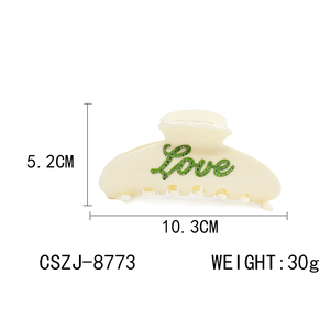 CANYUAN Lettres d'acétate coréen "LOVE" Pince à <span class=keywords><strong>cheveux</strong></span> pour femmes Spray <span class=keywords><strong>laque</strong></span> blanc Acétate de cellulose Pince à <span class=keywords><strong>cheveux</strong></span> pour <span class=keywords><strong>cheveux</strong></span> épais - Product Image 5