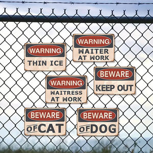 Impression Vintage décoratif avertissement étain signe méfiez-vous du chien plaques de métal Slogan affiche pour décoration murale - Product Image 6