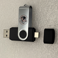 Memoria USB 3.0 Giratoria 2 en 1 para Celular y Computadora, Tipo C OTG, Metálica, Multi-Capacidad, Certificación CE/FCC, Nuevo Regalo Promocional