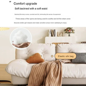 Cloud Fabric <b>Sofa</b> Straight Row Leisure Couch For <b>Small</b> Apartment Living Room <b>Bedroom</b> - Product Image 4