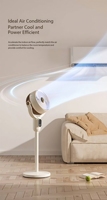 Ventilateur sur pied électrique en plastique à commande vocale IA avec trois réglages de vitesse du vent pour la maison, l'hôtel, le bureau, la voiture et le camping-car