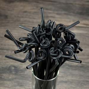 Pailles créatives bouclées biodégradables et dégradables, pailles à boire en plastique souple pour cocktails, vins, fêtes et bars - Product Image 1