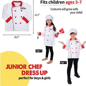Disfraz de <span class=keywords><strong>Chef</strong></span> para Niños, Uniforme de Cocina de Color Blanco, Juguete de Imitación Moderno Occidental, Disfraz de Cosplay para Halloween - Product Image 3