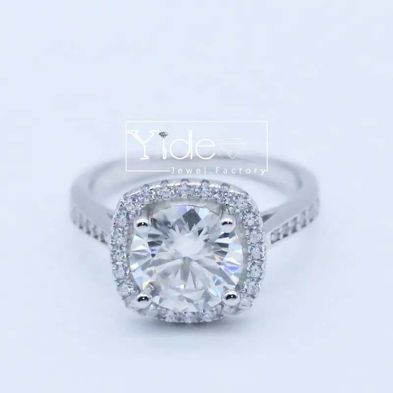 Di alta qualità della principessa anello di fidanzamento moissanite personalizzato 925 sterling argento del diamante di moissanite anello