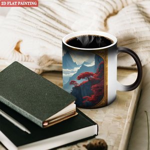 Mug en céramique noir givré de 11 oz, sublimation, changement de couleur à la chaleur, tasse cadeau - Product Image 3