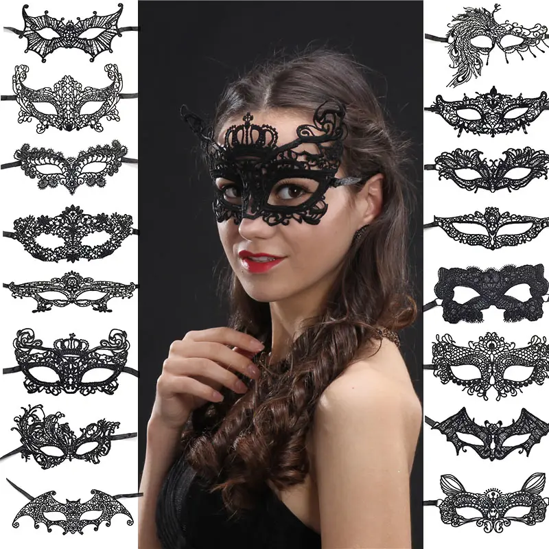 Usine En Gros Sexy Masque Pour Les Yeux Dentelle Masques De Fête Mascarade pour Carnaval Halloween Demi Visage Cosplay Bandeau