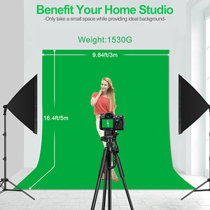 Musselin Hintergrund 3*5m Fotografie Hintergrund Green Screen mit zwei Ständern (200cm Höhe) und Teleskop Cross bar für Party dekor - Product Image 6