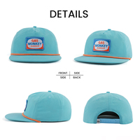 Casquettes Snapback Unisexe en Polyester à 5 Panneaux de Haute Qualité, Broderie Personnalisée, Patch Tissé, Visière Plate Non Structurée – Vente en Gros