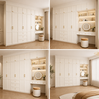 Armario con Tocador Integrado, Precio Directo de Fábrica, Listo para Enviar, Certificado FSC, Mueble de Almacenamiento para Dormitorio