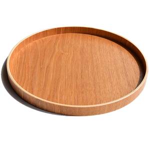 Bandeja de barra de madera vintage multifuncional de tamaño personalizado bandeja de servicio de comida decorativa de estilo redondo para mesa de comedor de cocina - Product Image 3