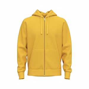 เสื้อฮู้ดแขนยาวผ้าคอตตอนสำหรับผู้ชายเสื้อมีฮู้ดแบบรูดซิปสีมีเชือกผูกน้ำหนักเบา - Product Image 1