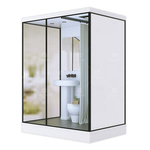 Mampara de <span class=keywords><strong>Ducha</strong></span> Moderna Negra con Puerta Abatible de Vidrio, Marco de Aluminio y <span class=keywords><strong>Plato</strong></span> de Cerámica para Sala de Estar, Hotel, Oficina o Baño - Product Image 4